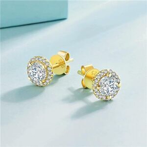 Certified Moissanite Stud Earrings 0.5ct-2count Simulated Diamond Earrings Gift